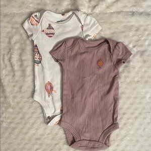 Carter's White and Purple Bodysuit Set with Balloon Design